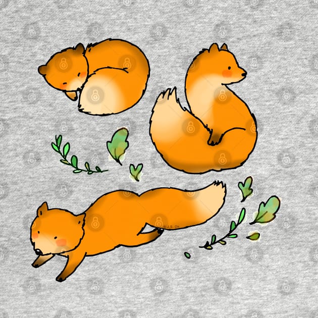 cute foxes by cartoonygifts